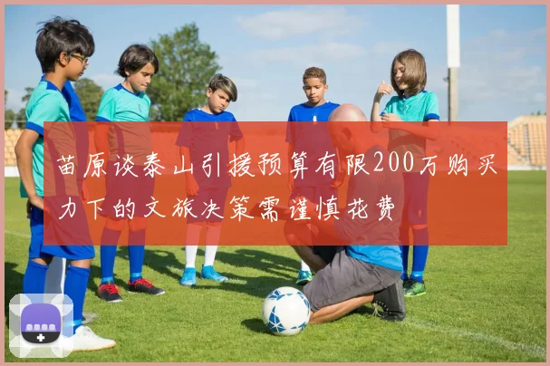 苗原谈泰山引援预算有限200万购买力下的文旅决策需谨慎花费